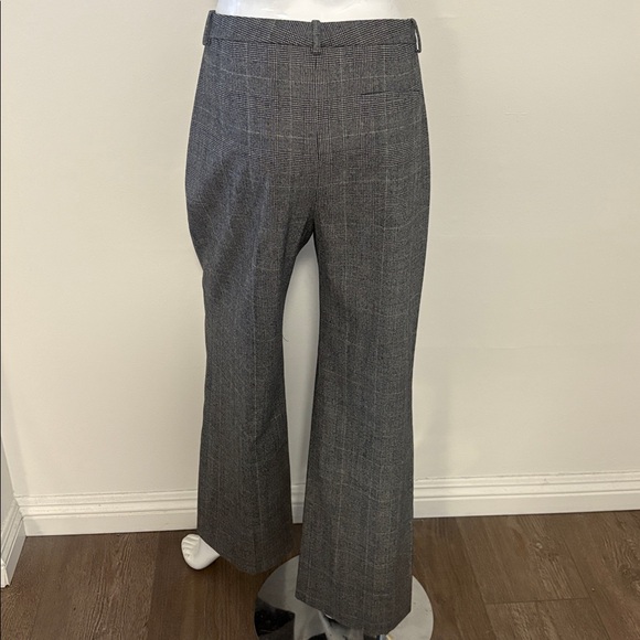 Theory Black & White Houndstooth Check Wide Leg Flannel Trousers in Wales - Picture 3 of 5